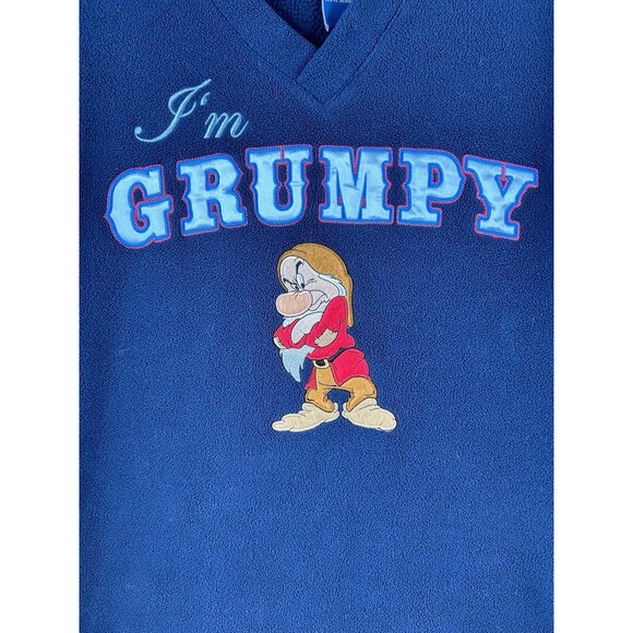 Vintage Disney Size Small Fleece Pullover Shirt Sweatshirt GRUMPY Snow White - Picture 2 of 7